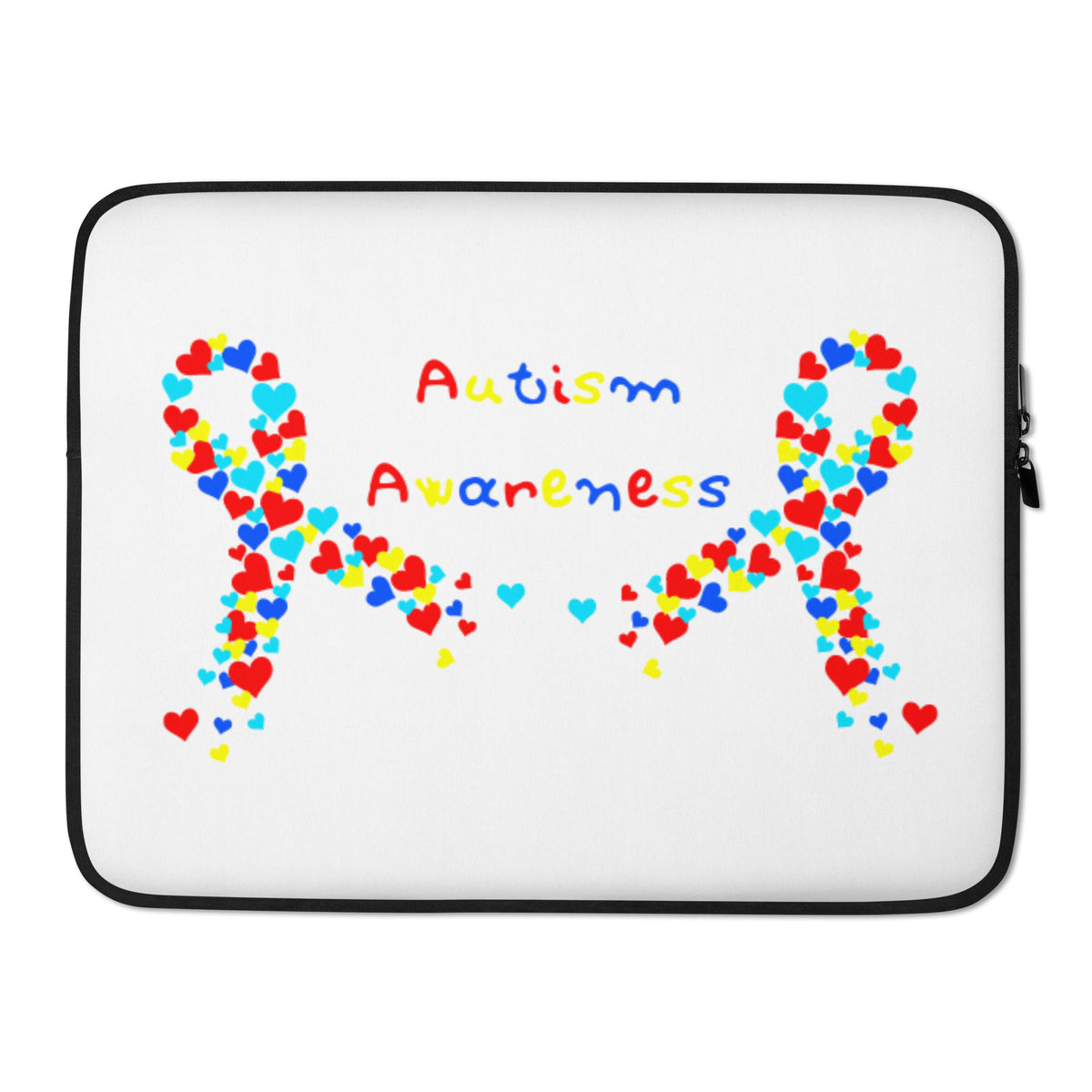 Autism Awareness White Laptop Sleeve - 15"