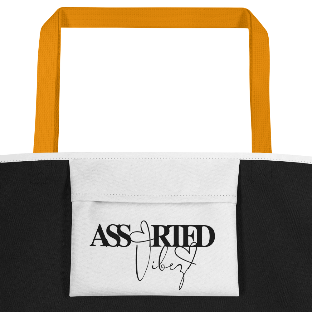 Hiland Cow Fall is Here White Large Tote Bag - Inside Pocket View