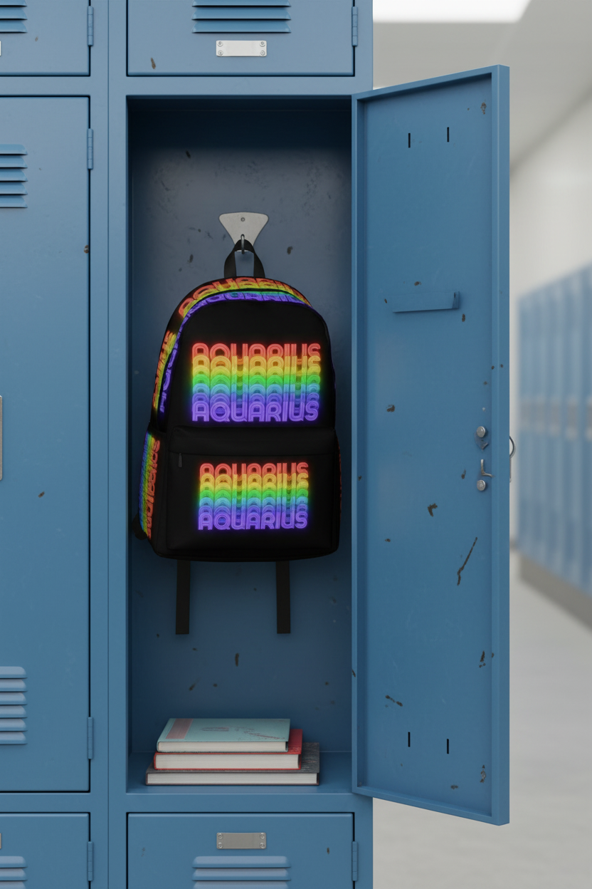 Aquarius Rainbow - Black Backpack