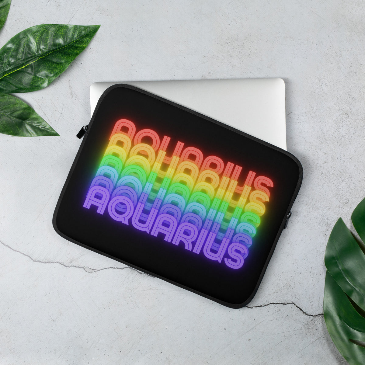 Aquarius Rainbow - Black Laptop Sleeve 13"