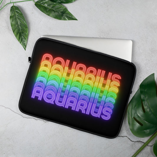 Aquarius Rainbow - Black Laptop Sleeve 15" 