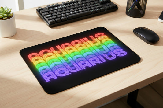 Aquarius Rainbow - Black Mousepad