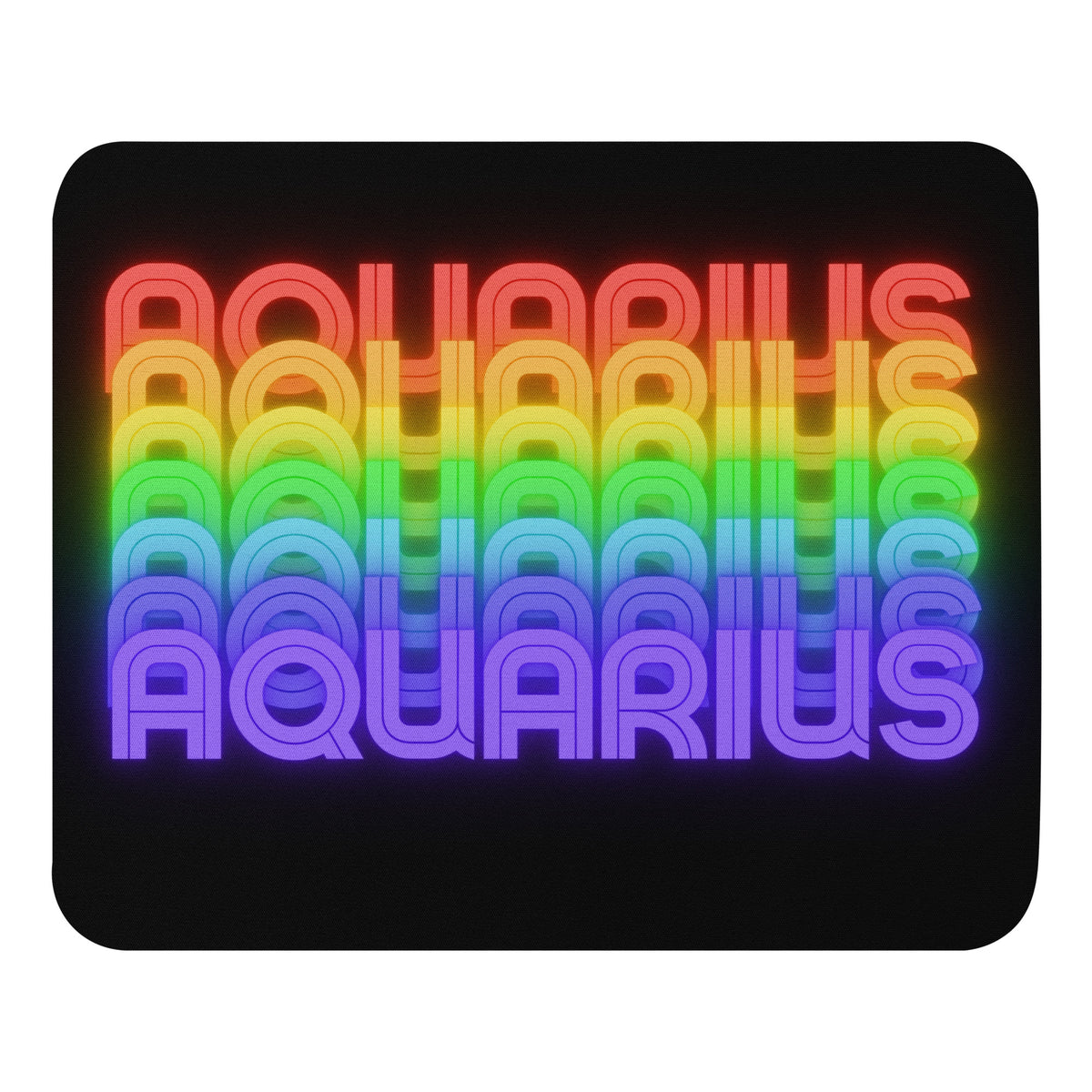 Aquarius Rainbow - Black Mousepad 