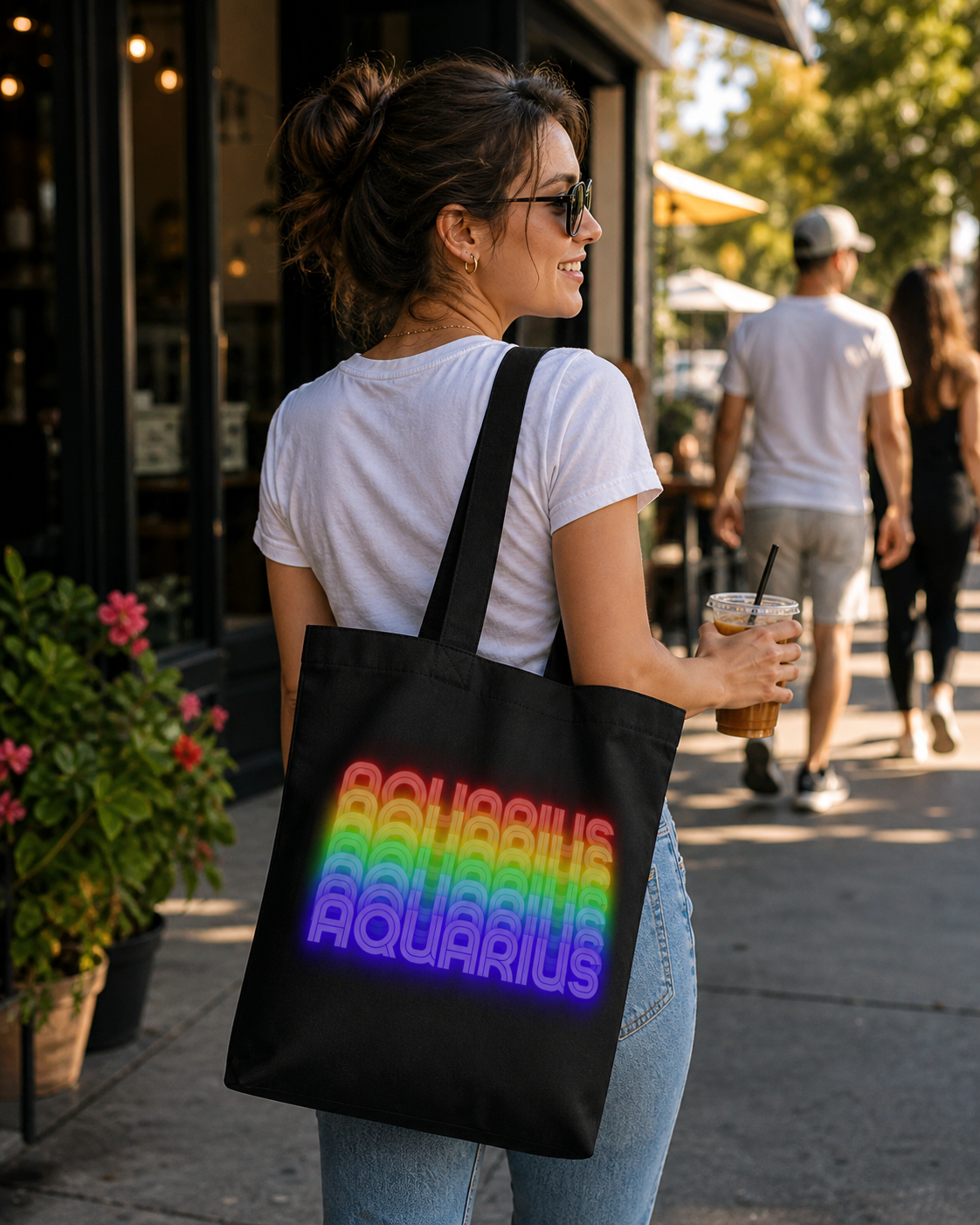 Aquarius_Rainbow_-_Black_Tote_Bag