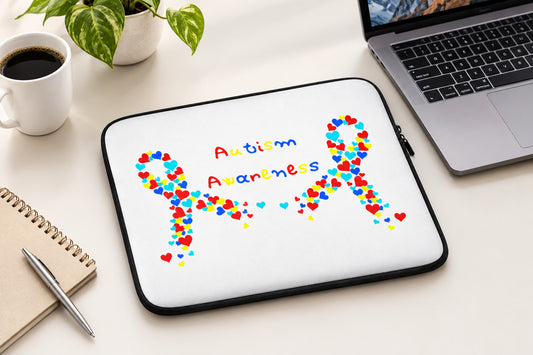 Autism Awareness White Laptop Sleeve - 13"