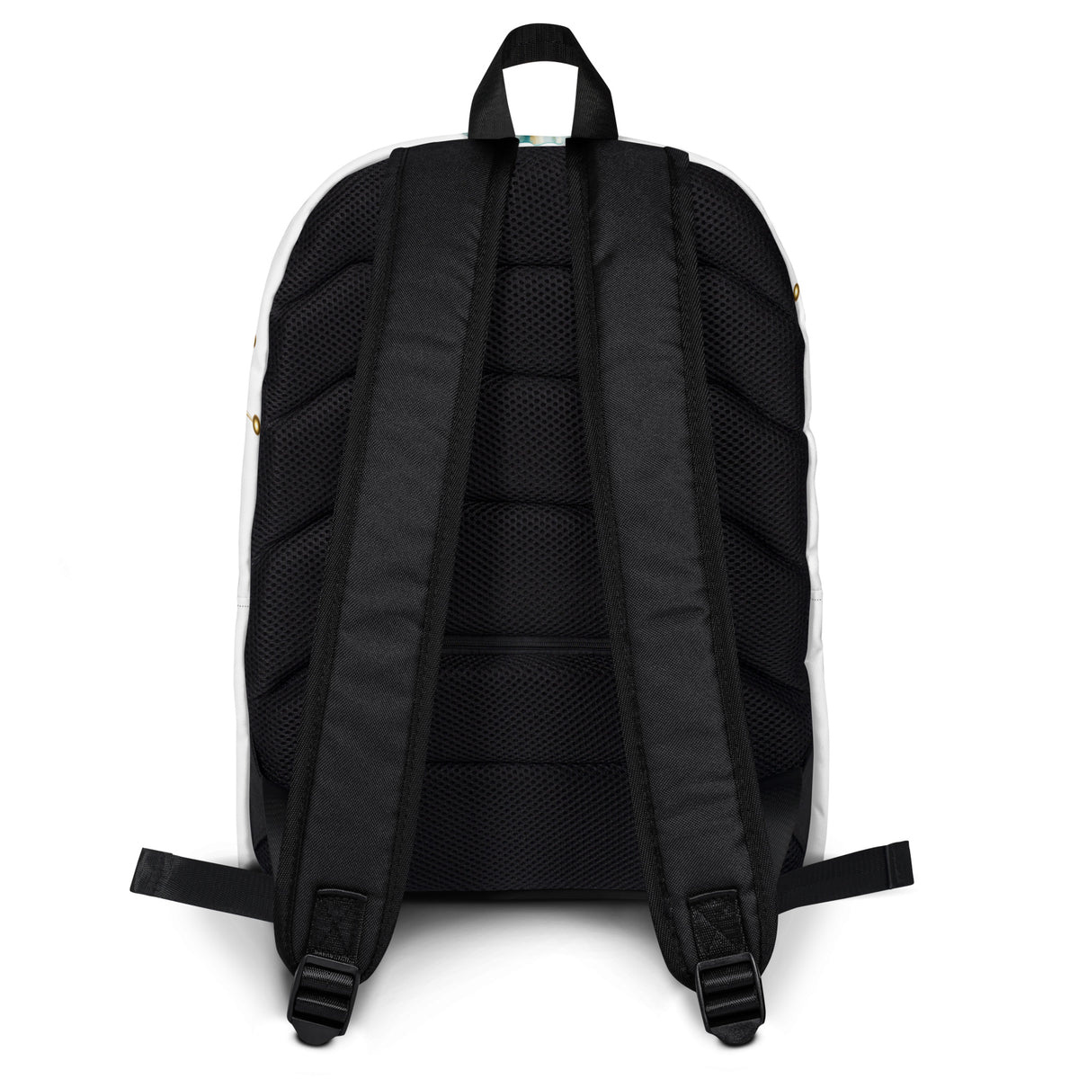 Blessed Seahorse & Sea Shell White Backpack - Back View