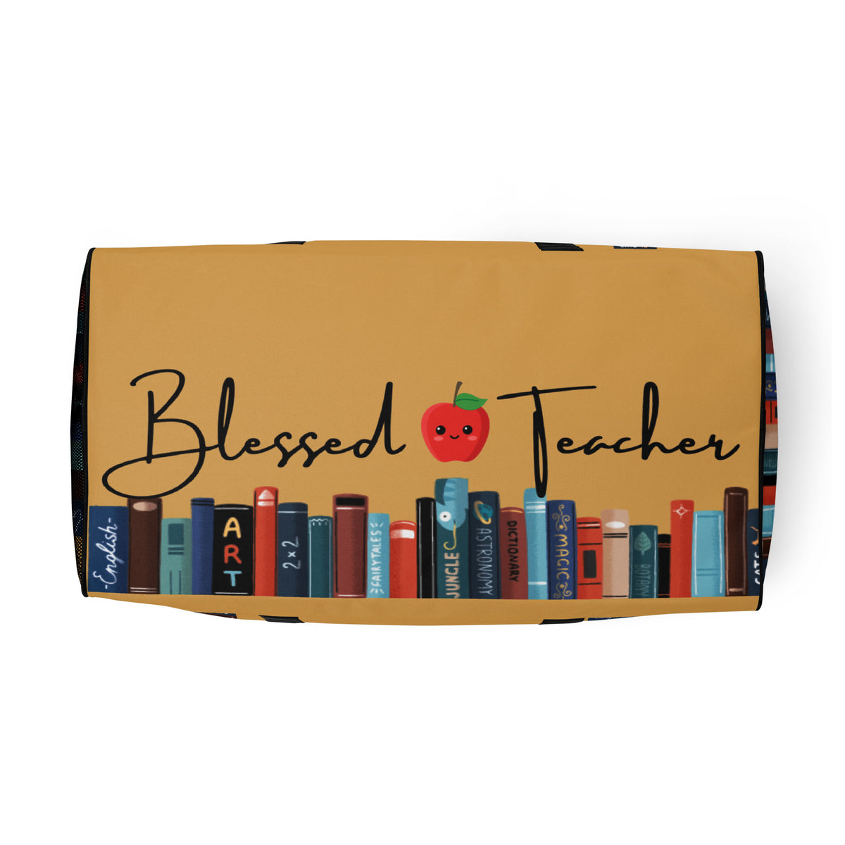 Blessed Teacher Fawn Duffle Bag (Bottom View)