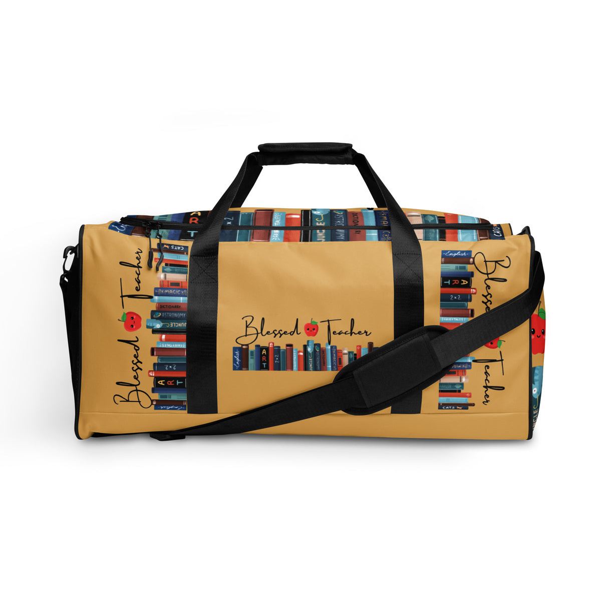 Blessed Teacher Fawn Duffle Bag (Front View)