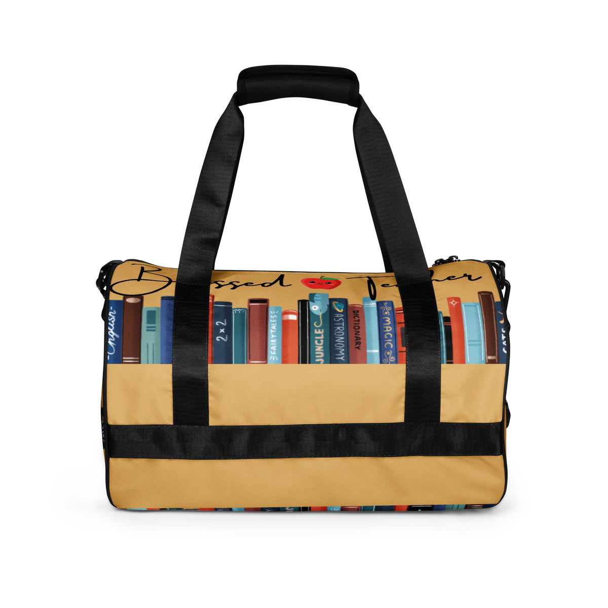 Blessed Teacher Fawn Gym Bag (Back View)