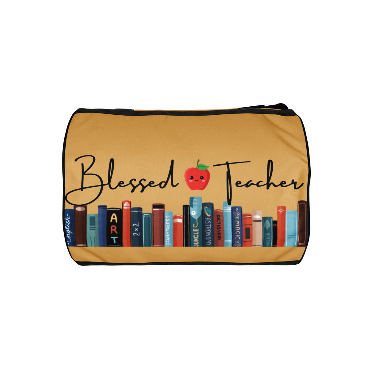 Blessed Teacher Fawn Gym Bag (Bottom View)