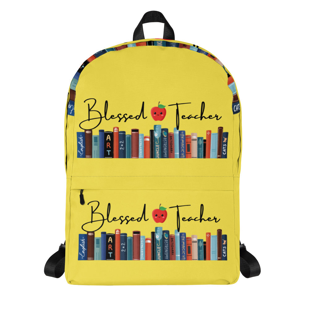 Blessed Teacher Paris Daisy Yellow Backpack 