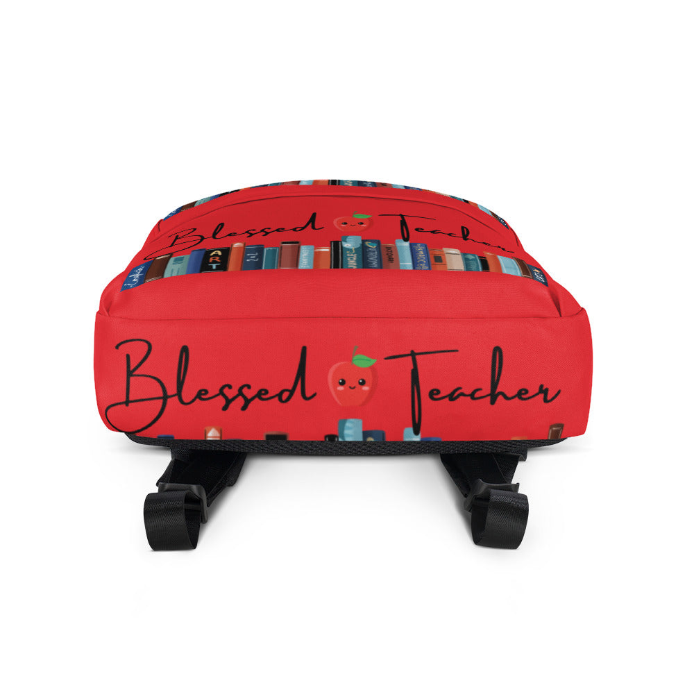 Blessed Teacher Red Backpack (Bottom View)