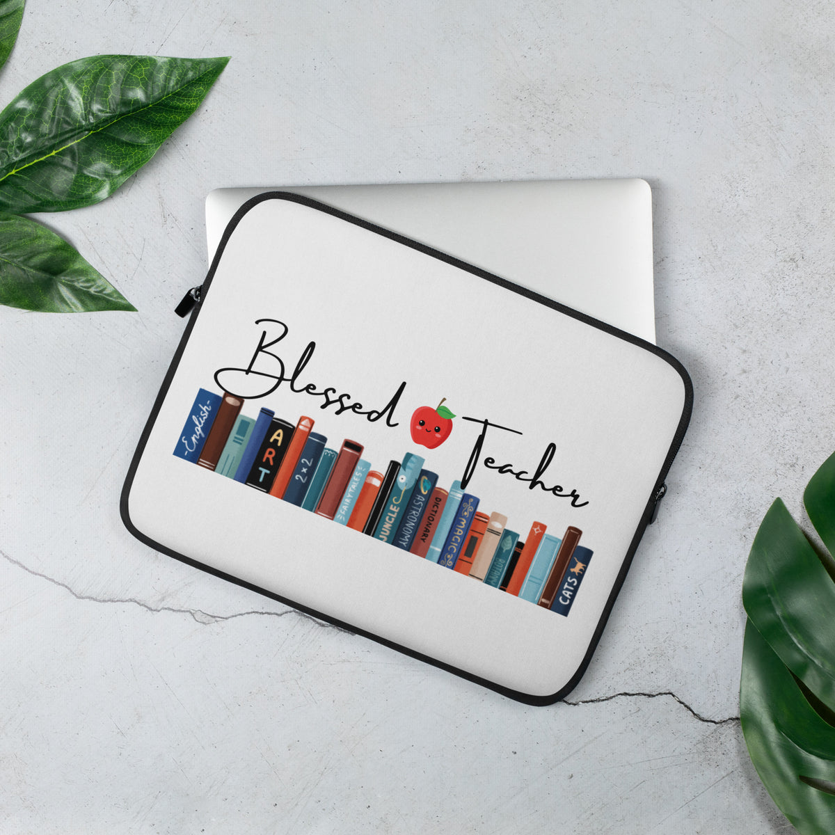 Blessed Teacher White Laptop Sleeve - 13"