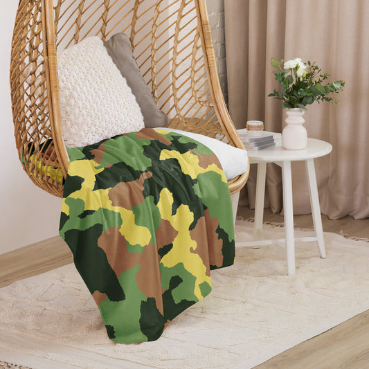 Camo Sherpa Blanket 60 x 80 Chair View