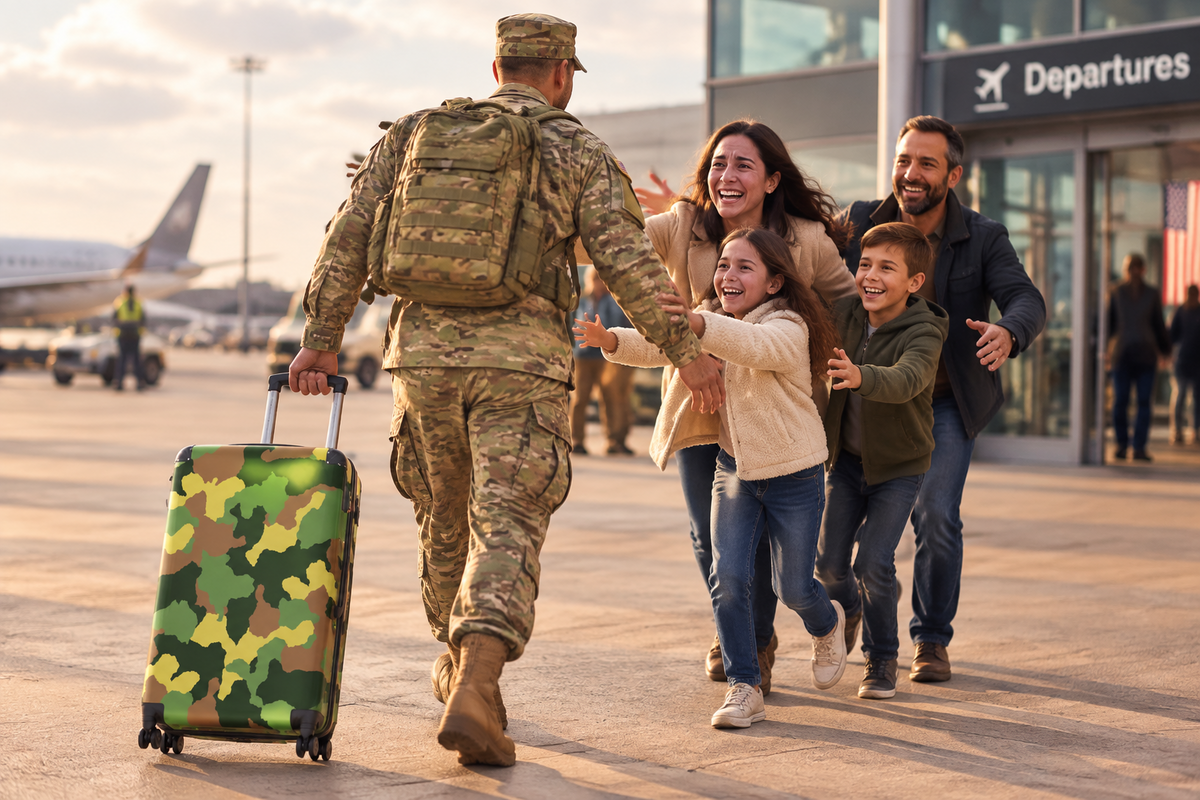 Camouflage suitcase large
