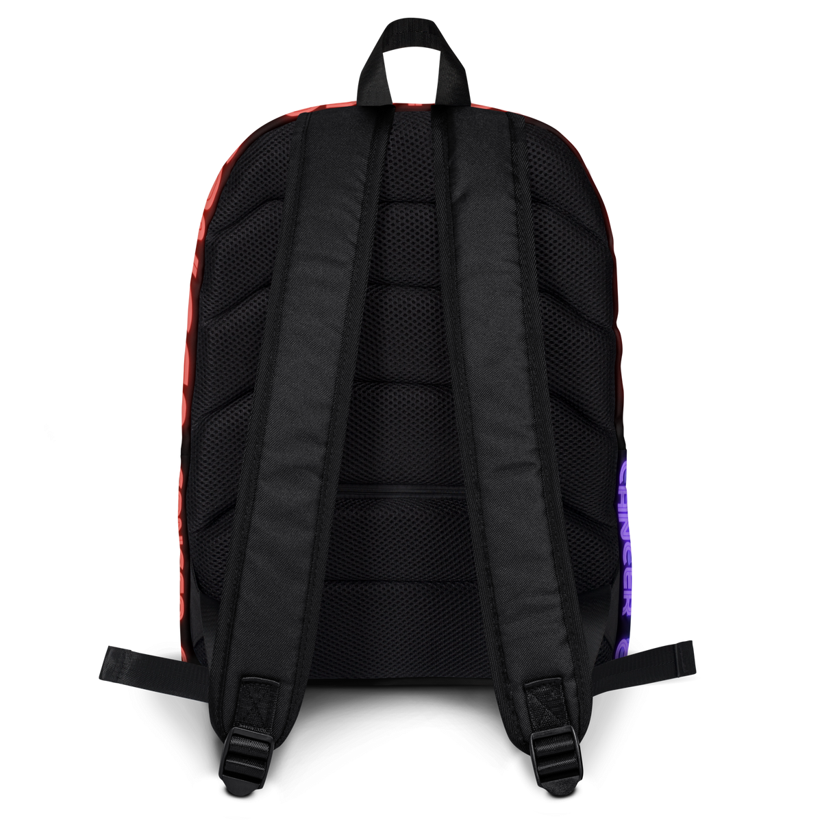 Cancer Rainbow - Black Backpack Back View 