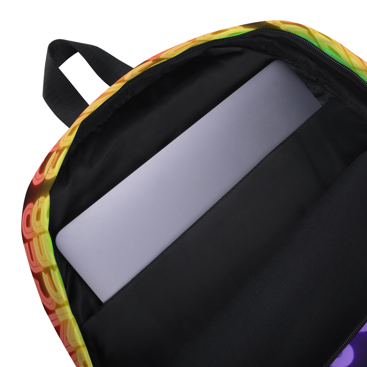 Cancer Rainbow - Black Backpack Laptop View 