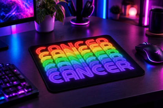 Cancer Rainbow - Black Mouse Pad (Mouse Not Included)