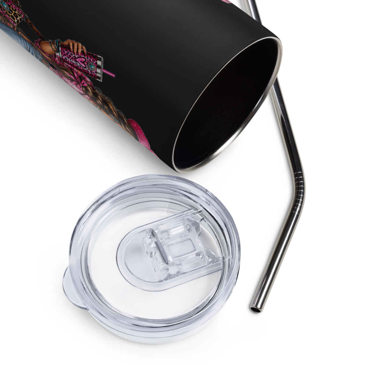 Country Girl at Heart Black Stainless Steel Tumbler 20 oz - Product View