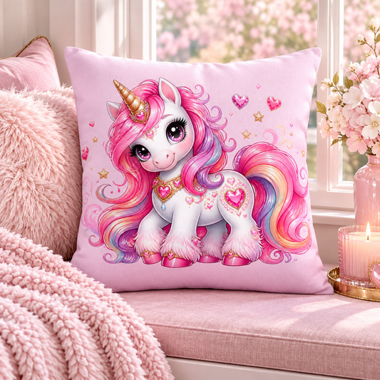 Dreamy Unicorn Selago Purple Premium Decor Pillow 22 x 22