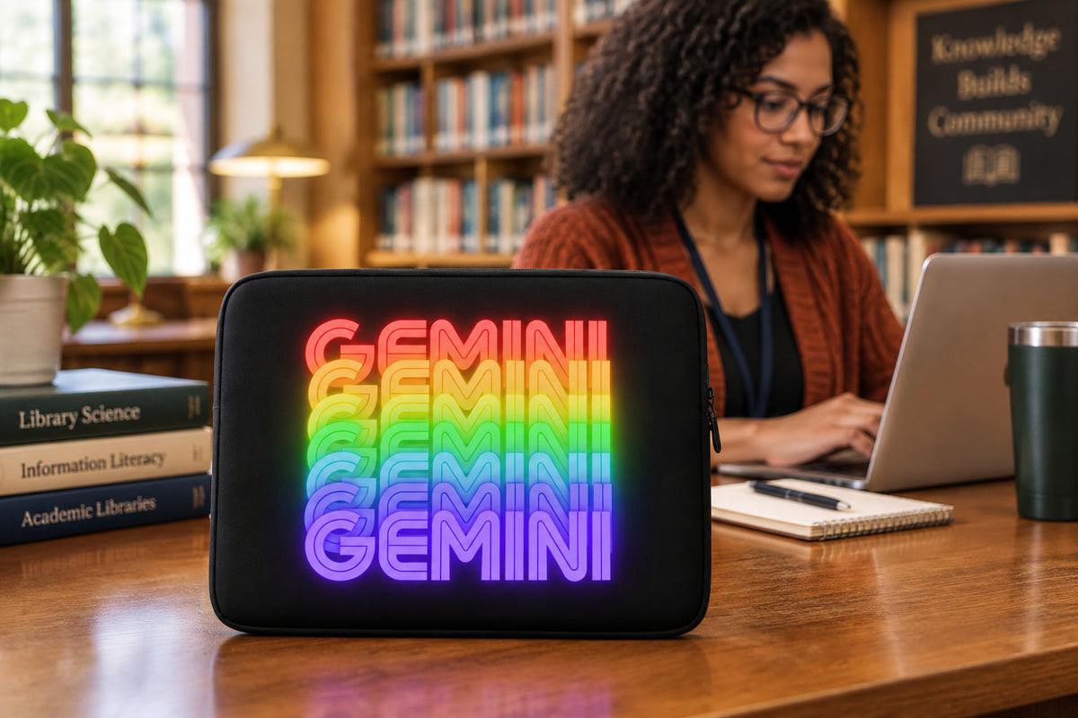 Gemini Rainbow - Black Laptop Sleeve 13"
