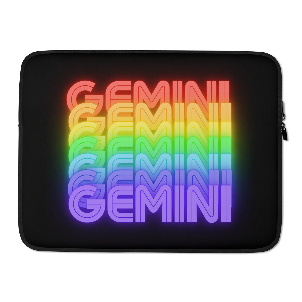 Gemini Rainbow - Black Laptop Sleeve 15"