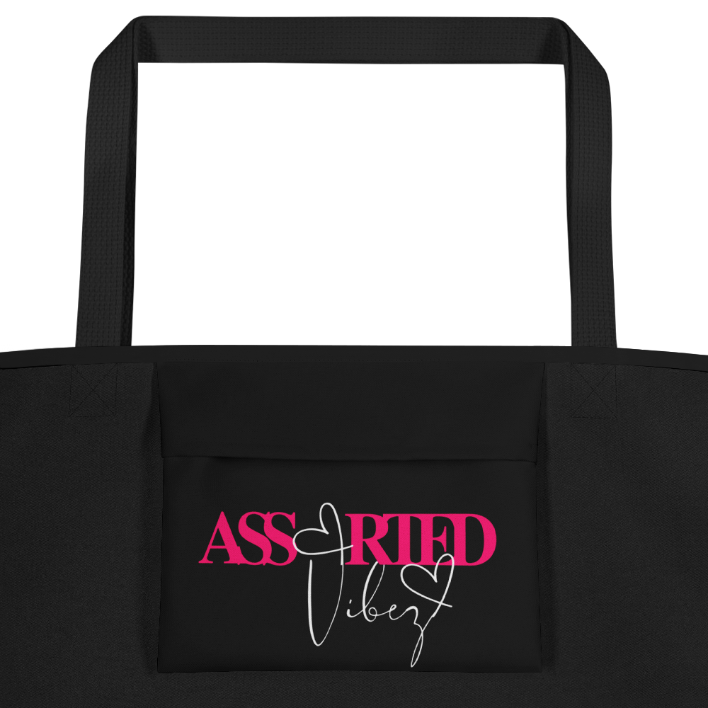 Gemini_Rainbow_-_Black_Large_Tote_Bag_Inside_Pocket_View