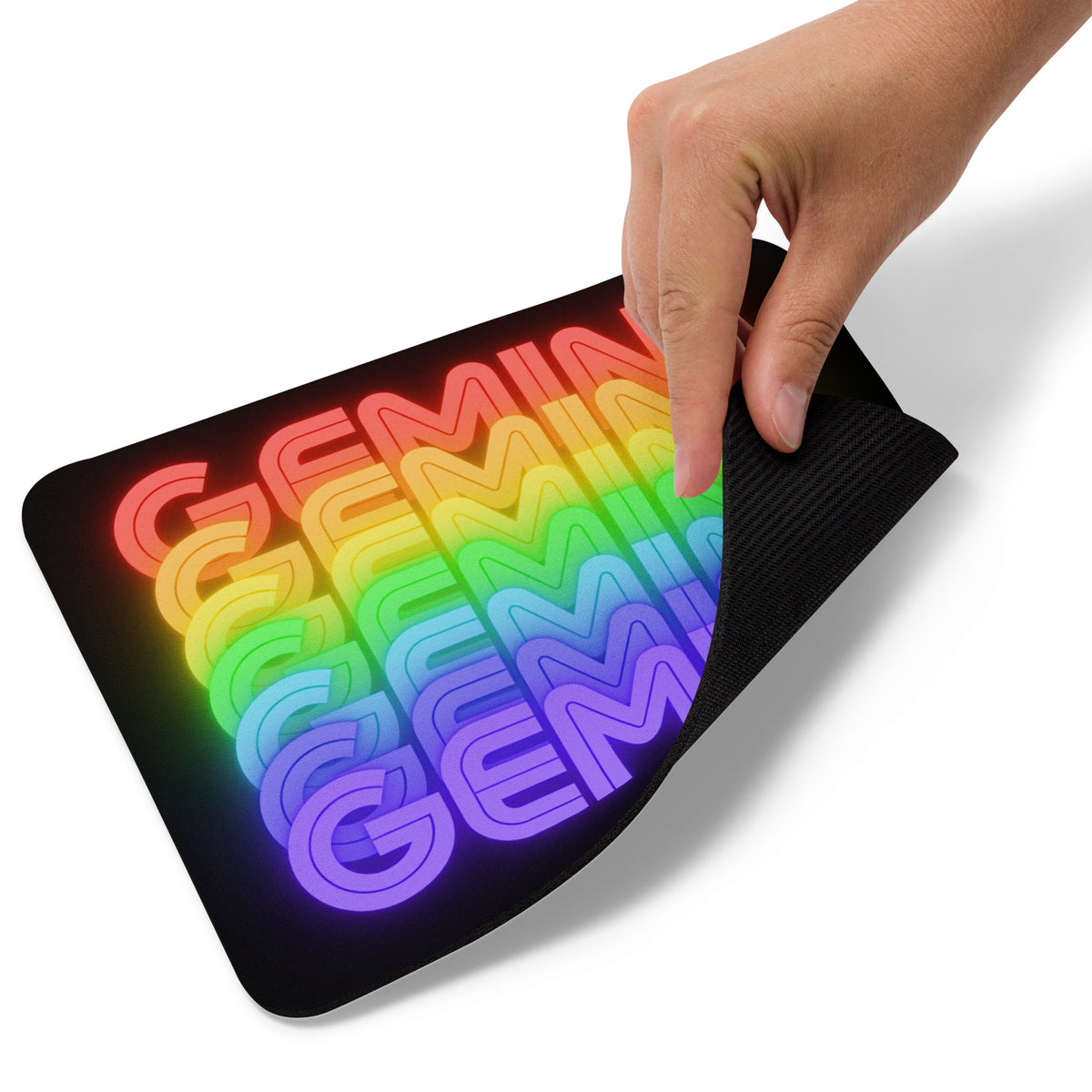 Gemini Rainbow - Black Mouse Pad