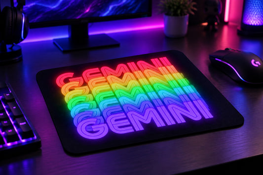 Gemini Rainbow - Black Mouse Pad (Mouse Not Included)