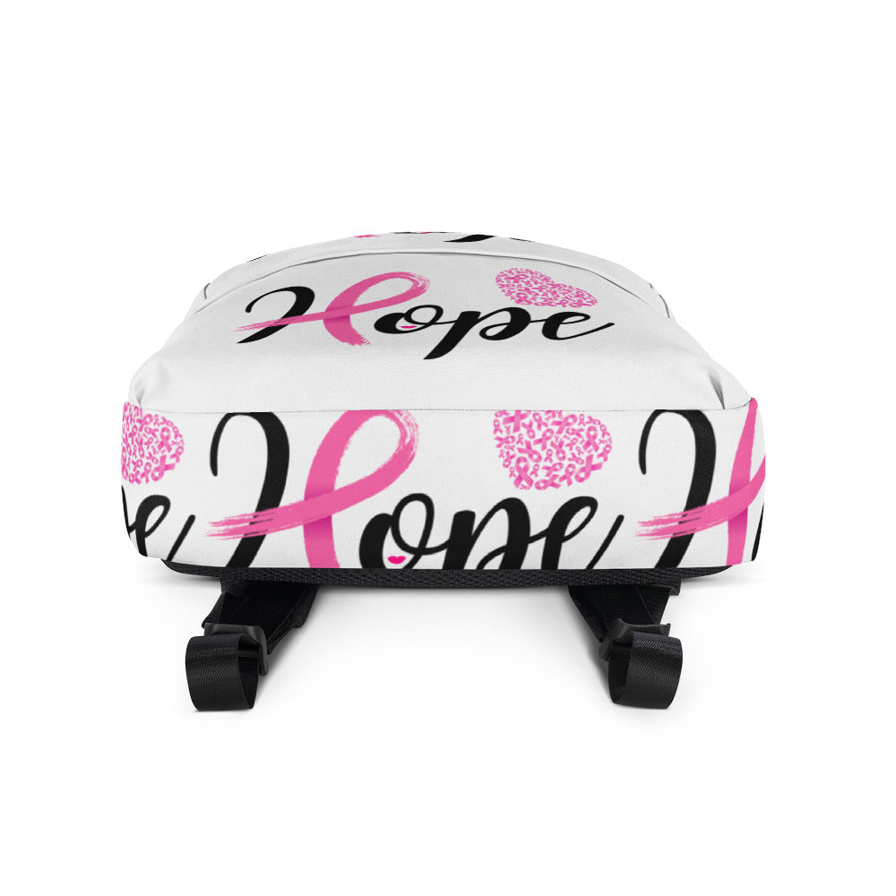 Hope Cancer Awareness White Backpack (Bottom View)
