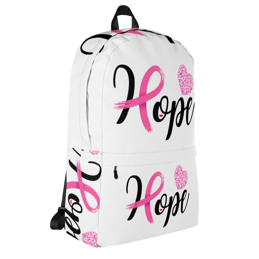 Hope Cancer Awareness White Backpack (Right View)