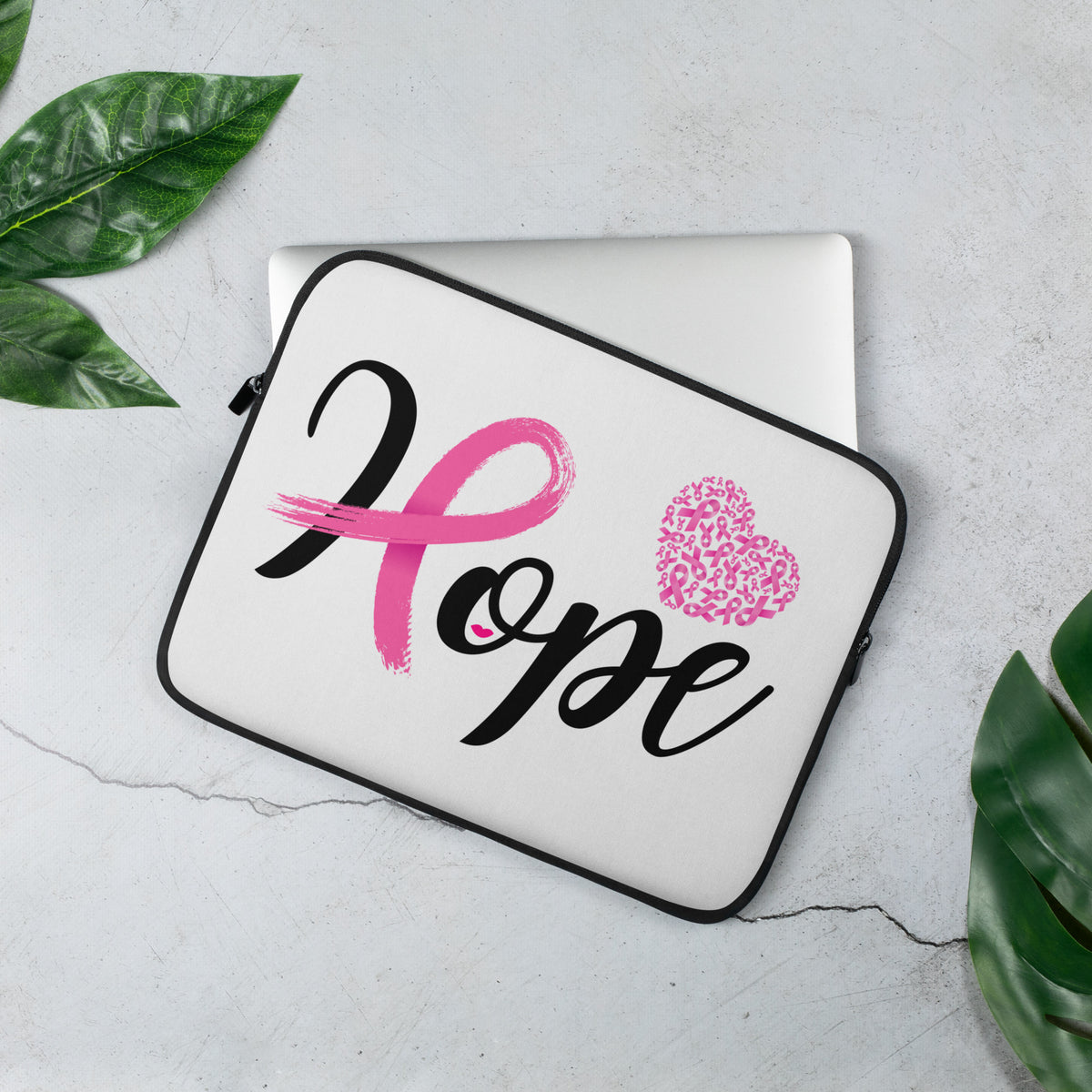 Hope Cancer Awareness White Laptop Sleeve (13")