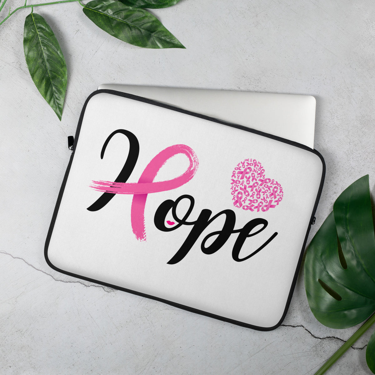 Hope Cancer Awareness White Laptop Sleeve (15")
