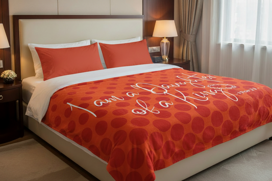 I Am A Daughter of A King - Orange Crismon Fusion Color Sherpa Blanket 60 x 80 