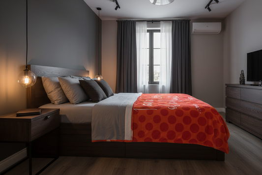 I Am A Son of A King Orange Crismon Fusion Color Sherpa Blanket 60 x 80