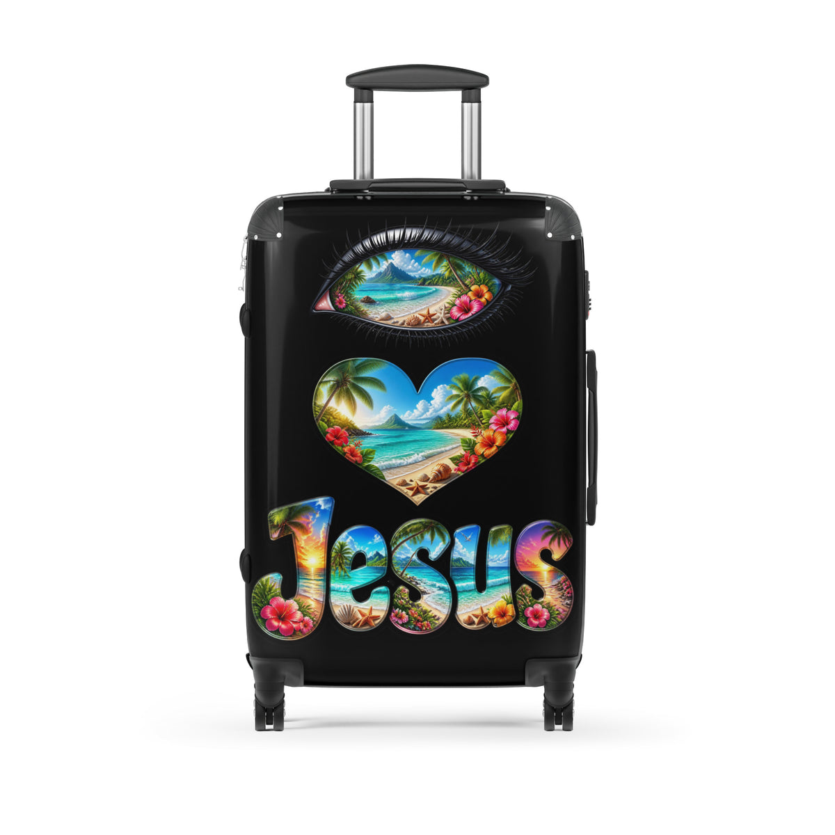 I Love Jesus Tropical Black Suitcase Medium 6ac2d61c409b2