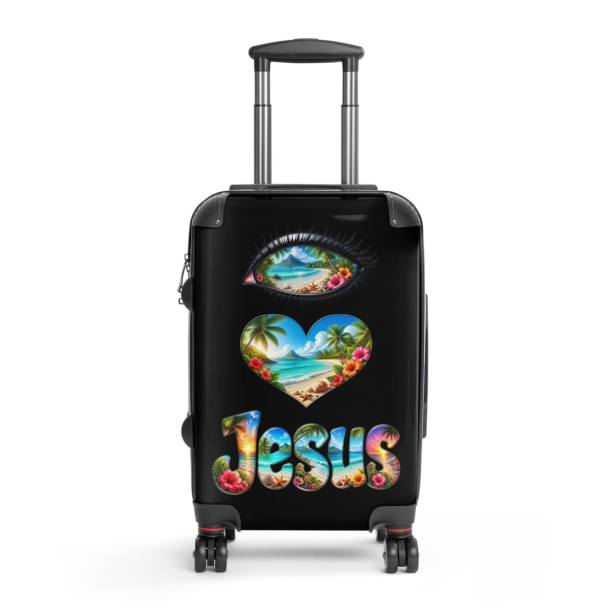 I Love Jesus Tropical Black Suitcase Small 6ac2d61c4019b