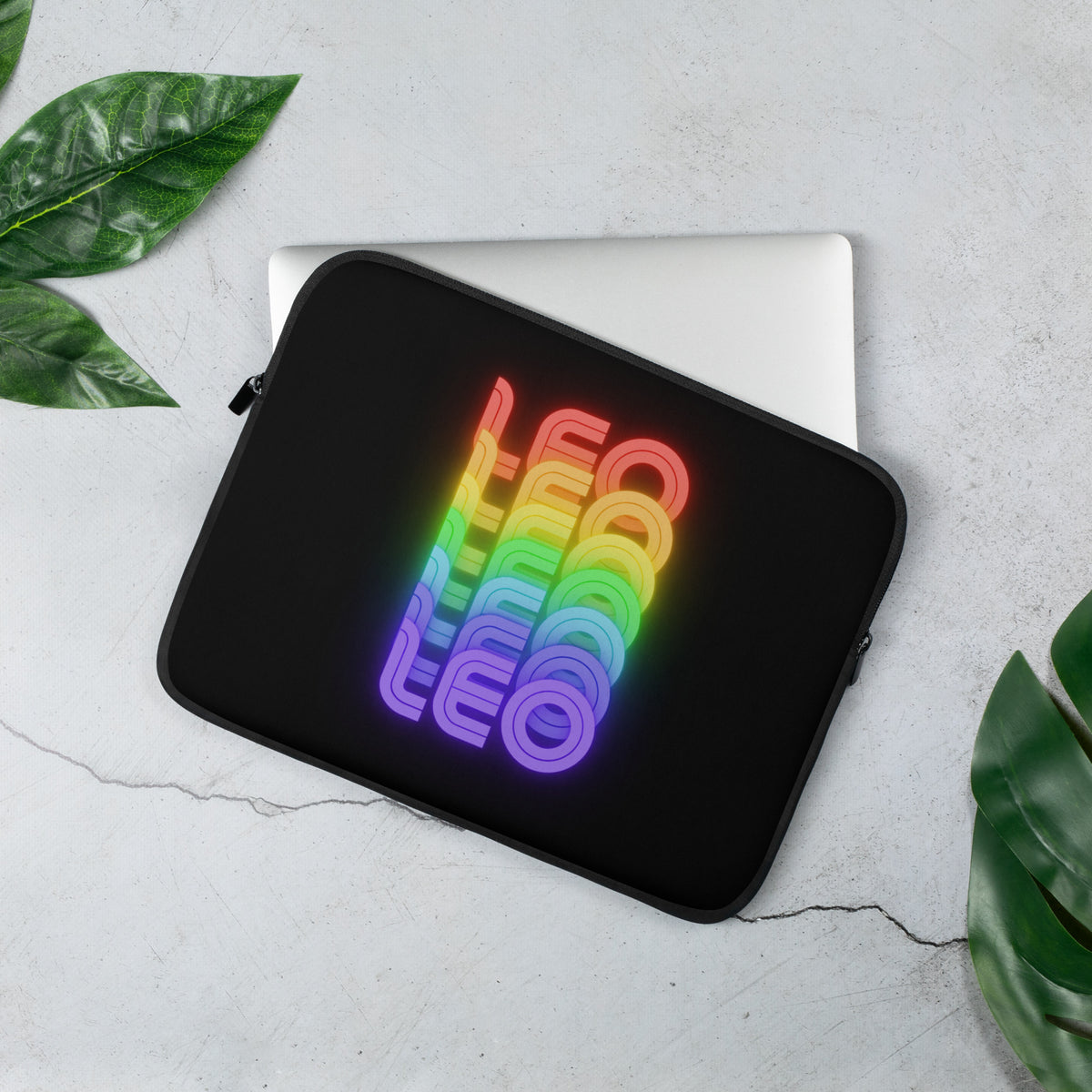 LEO Rainbow - Black Laptop Sleeve 13"