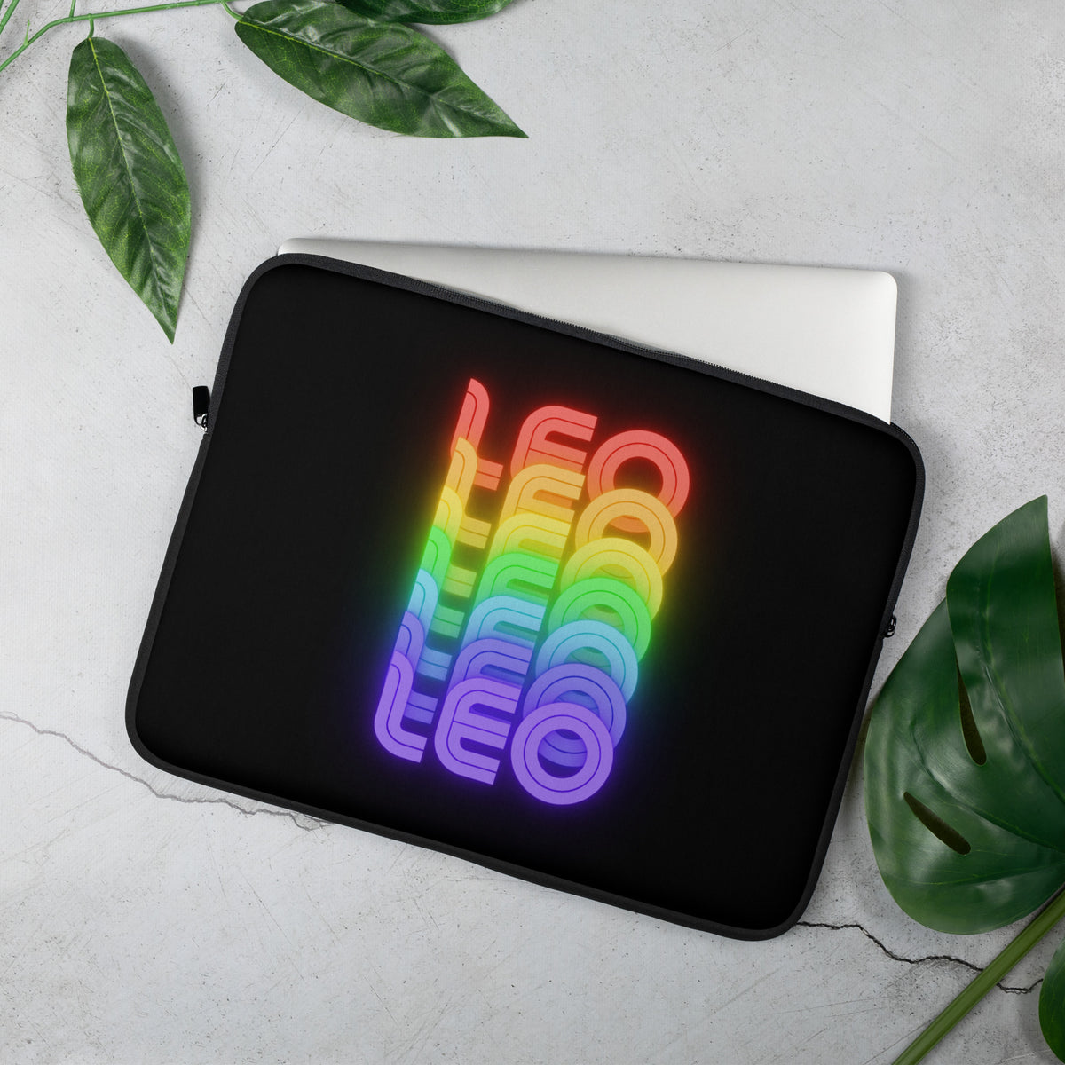 LEO Rainbow - Black Laptop Sleeve 15"