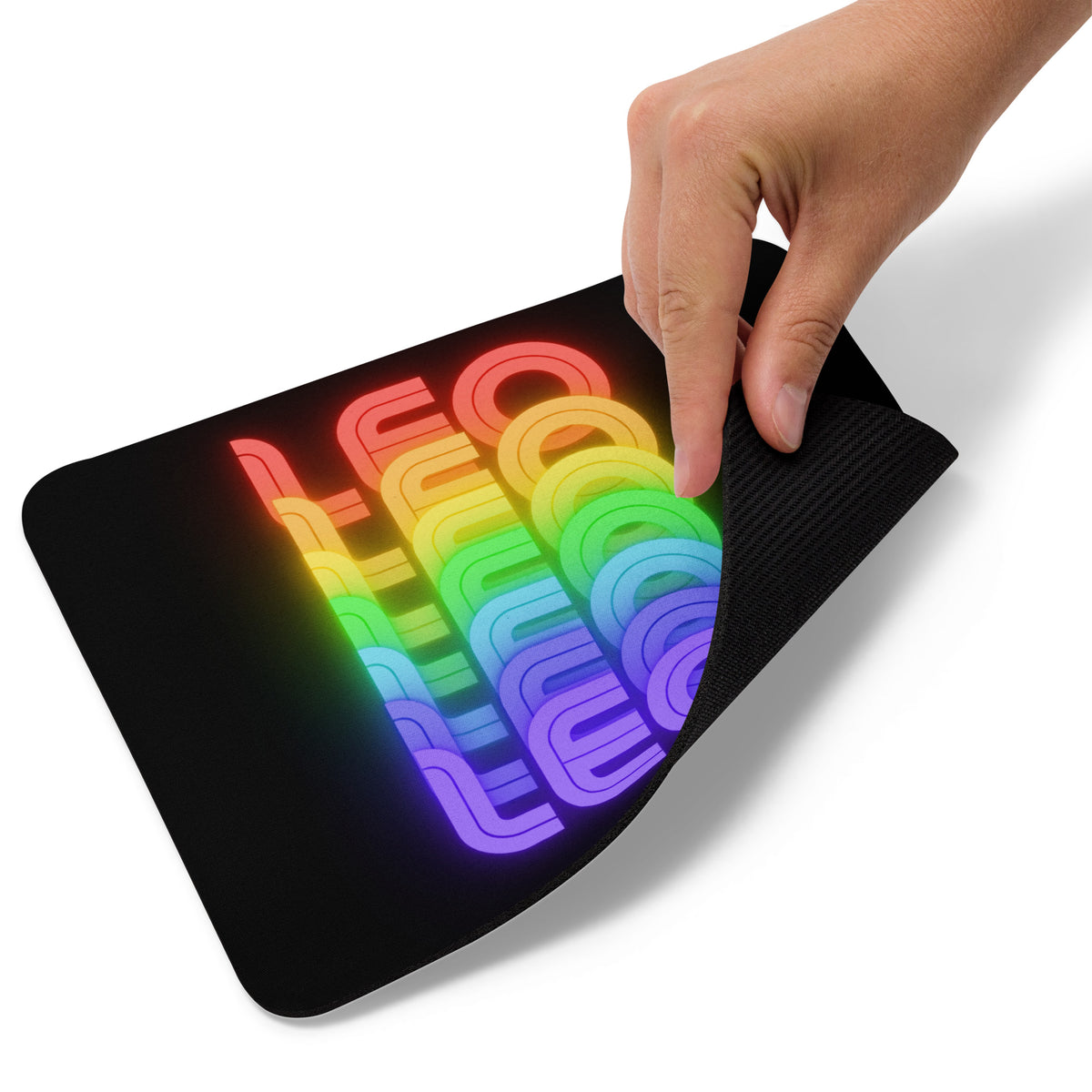 LEO Rainbow - Black Mouse Pad
