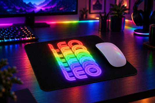 LEO Rainbow - Black Mouse Pad (Mouse Not Included)