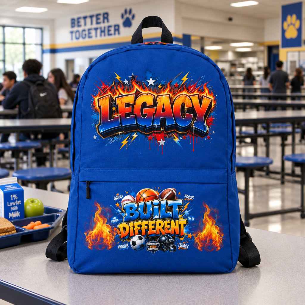 Legacy Built Different Blue Backpack