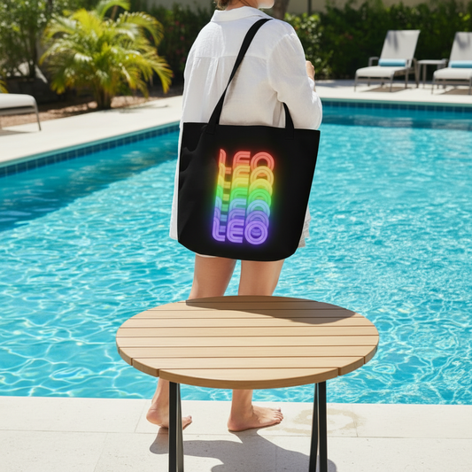 Leo_Rainbow_-_Black_Large_Tote_Front_View