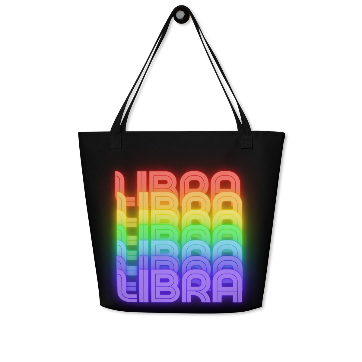 LibraRainbow-BlackLargeToteBag_BackView