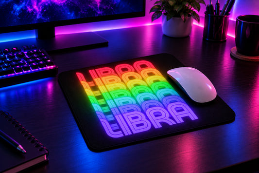 Libra Rainbow - Black Mouse Pad (Mouse Not Included)