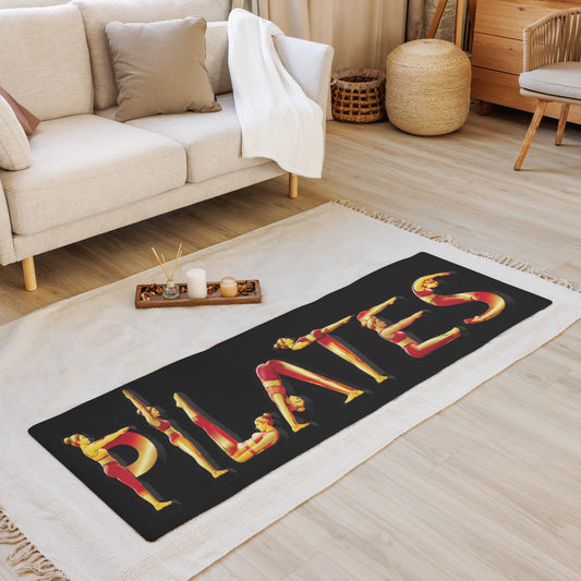 Pilates Red & Gold - Black Pilates Mat