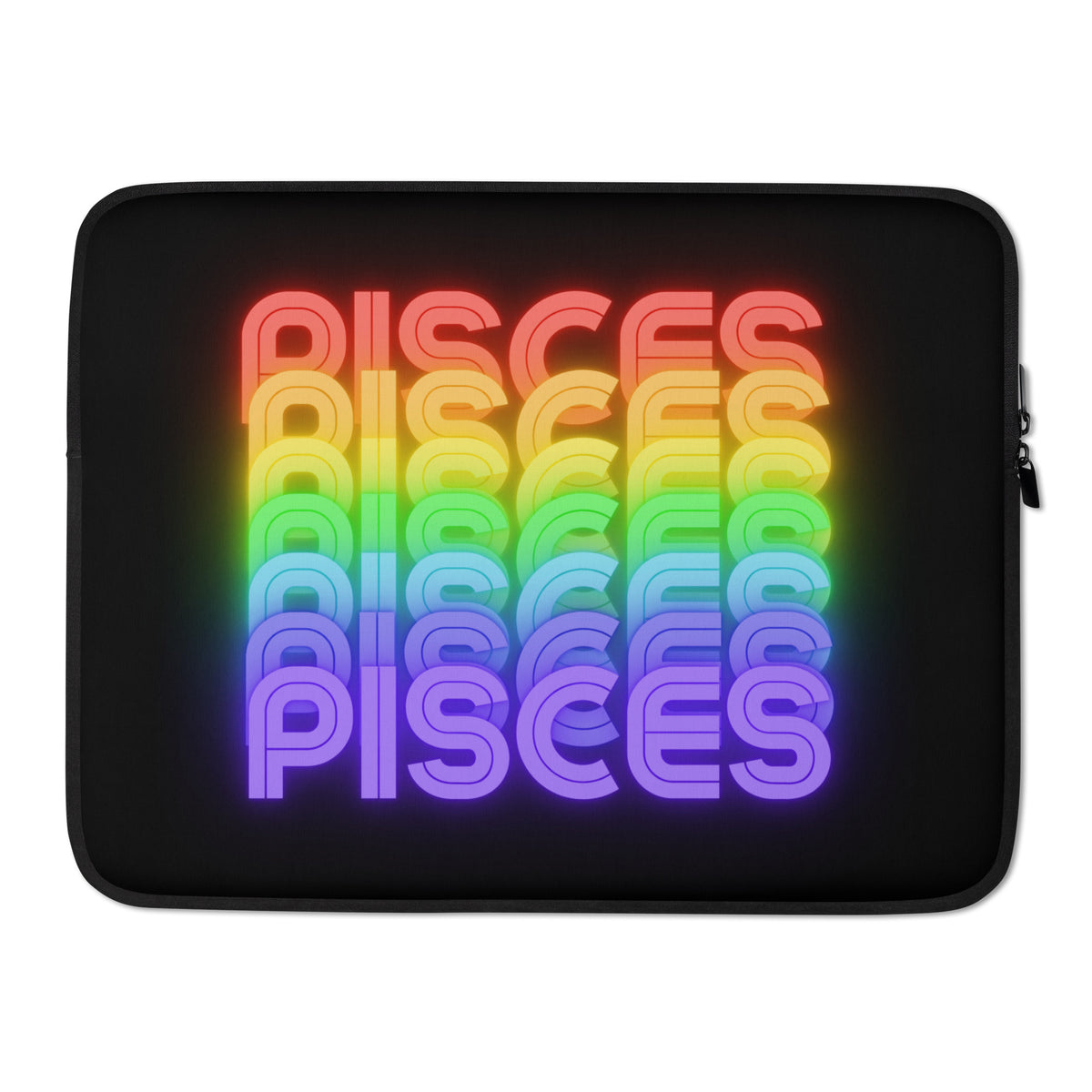 Pisces Rainbow - Black Laptop Sleeve 15"