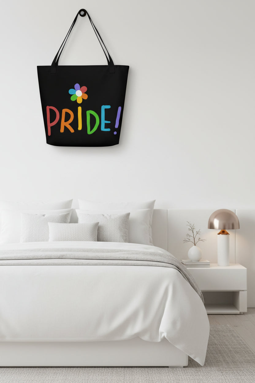 Pride Black Large Tote Bag