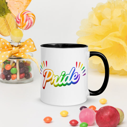 Pride White Mug with Black Color Trim 11 oz - Right Handle View