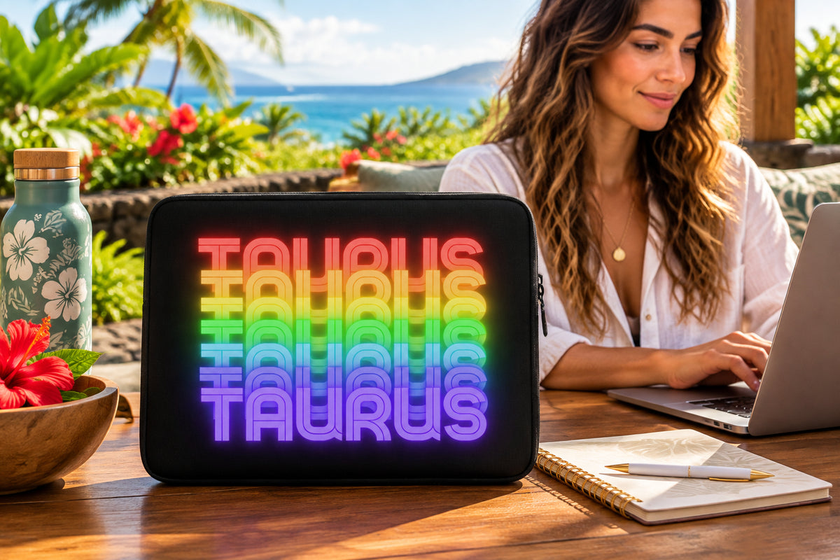 Rainbow Taurus - Black Laptop Sleeve 13"